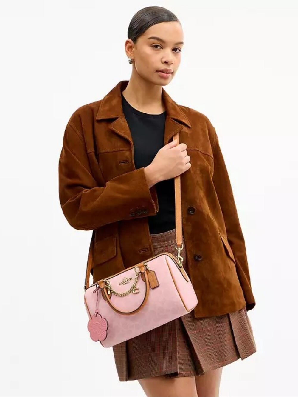 Coach Medium Rowan Satchel Powder Pink Signature Canvas NWT